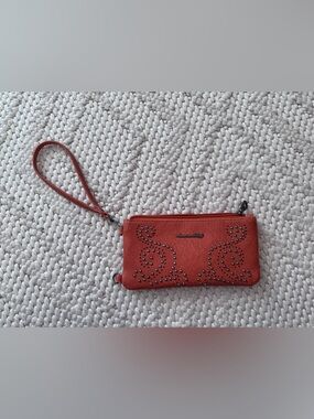 American Bling Studded Burnt Orange Wristlet Wallet